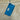 Azure blue upcycled pouch