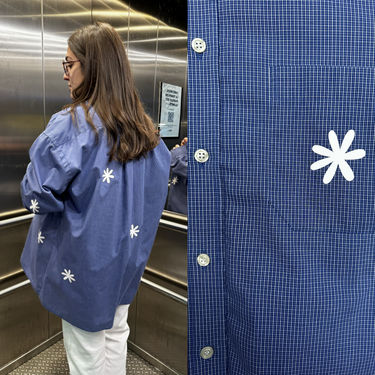 Upcycled daisy check shirt