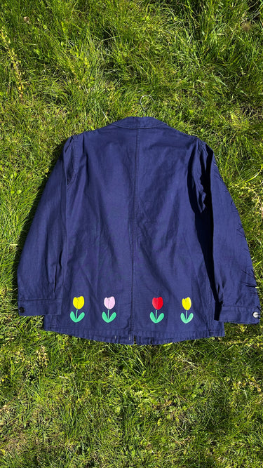 Veste de travail unisexe bleue tulipe